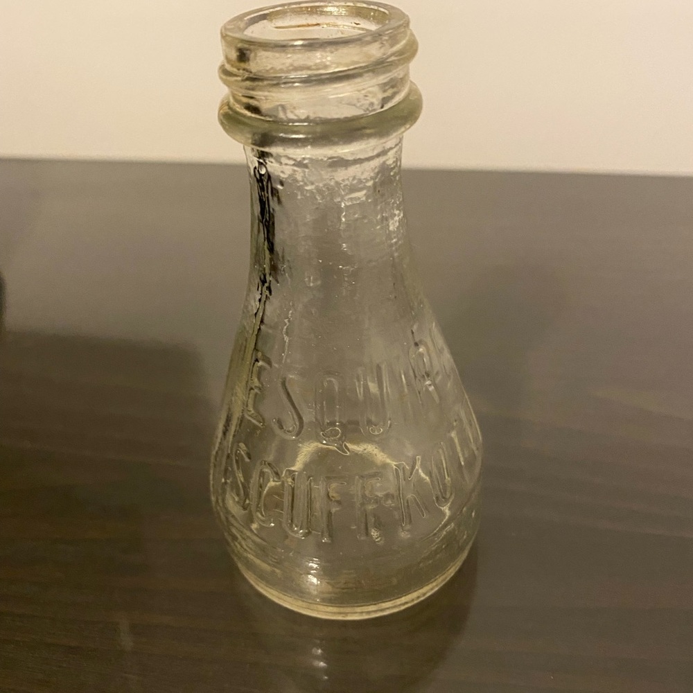 Vintage bottle ESQUIRE SCUFF KOTE shoe polish bottle 1950